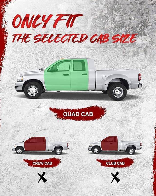 KAC Estribos, estribos compatibles con Ram 1500 Quad Crew Cab Pickup Truck Bar 2009-2018
