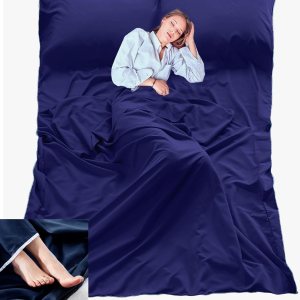 KOMUSMO – Forro para saco de dormir con cremallera, saco de dormir ligero de viaje, portátil, compacto, para campamento, longitud completa y 4 KOMUSMO – Forro para saco de dormir con cremallera, saco de dormir ligero de viaje, portátil, compacto, para campamento, longitud completa y 4