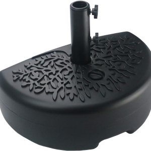 Sunnyglade Base de paraguas de patio con forma de media luna de 40 libras (negro) Sunnyglade Base de paraguas de patio con forma de media luna de 40 libras (negro)