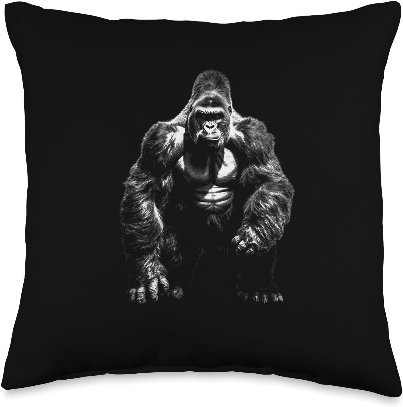 Wild Vibes Face Angry Growling Scary Silverback Gorilla – Almohada (16 x 16 pulgadas), multicolor
