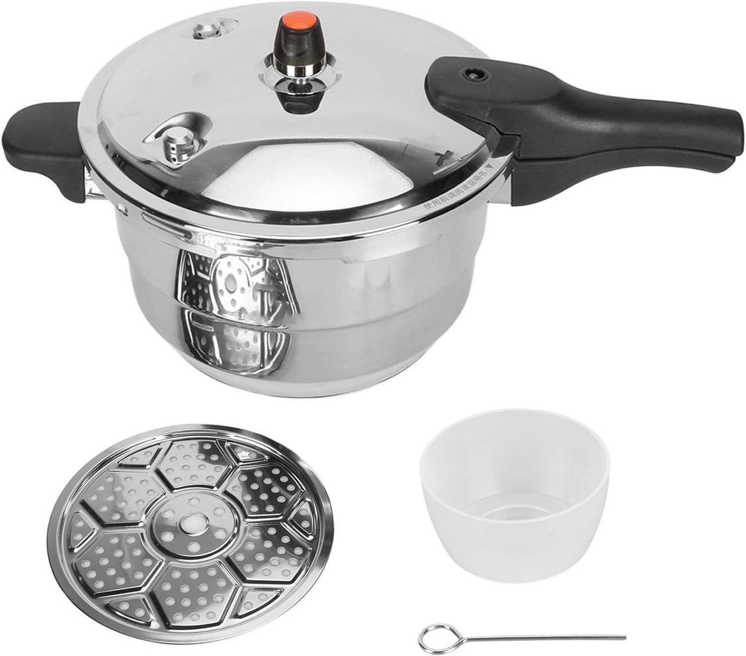 Olla a presión de acero inoxidable olla de cocción rápida con estante para vapor, diseño seguro para cocina casera (8L)