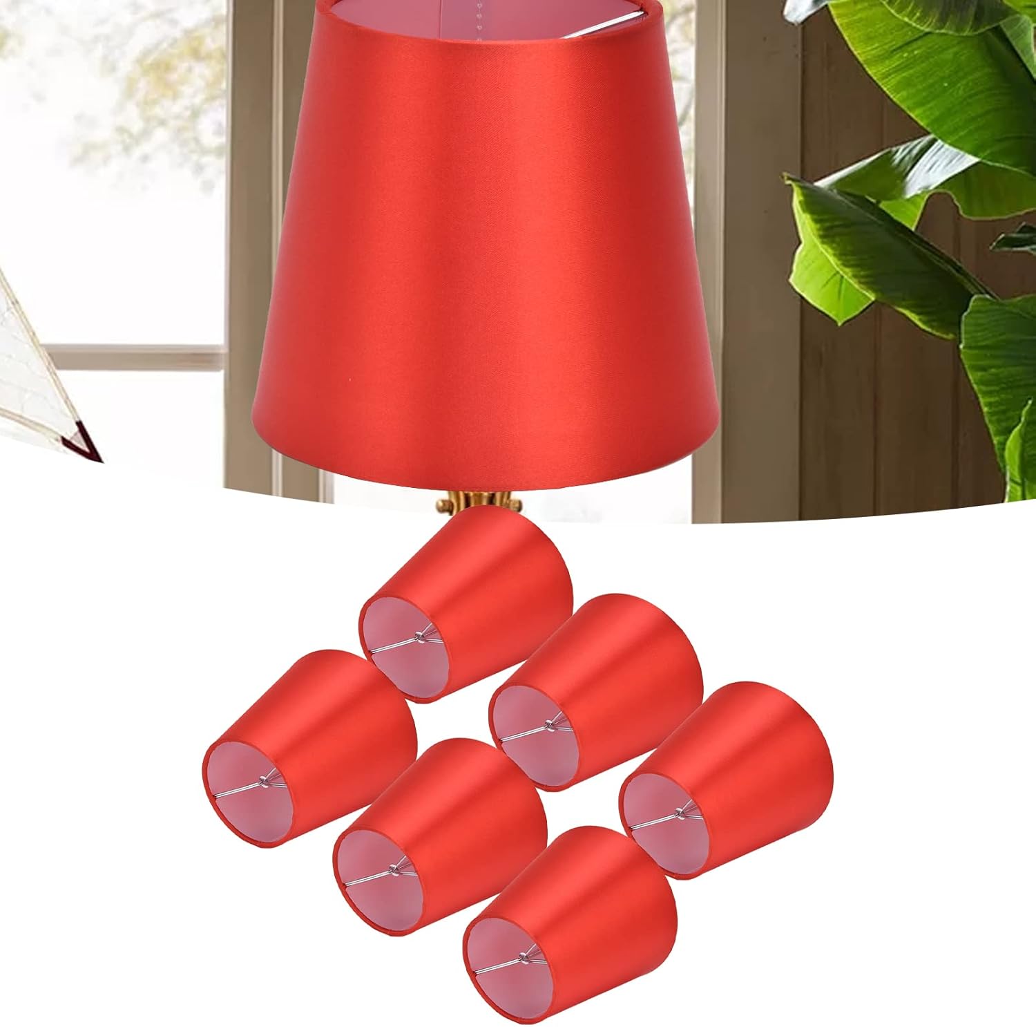 6 pantallas de lámpara pequeña, pantalla de tela, lámpara de mesa, lámpara de techo, pantalla E14, lámpara de pared para habitación, pasillo, hotel,