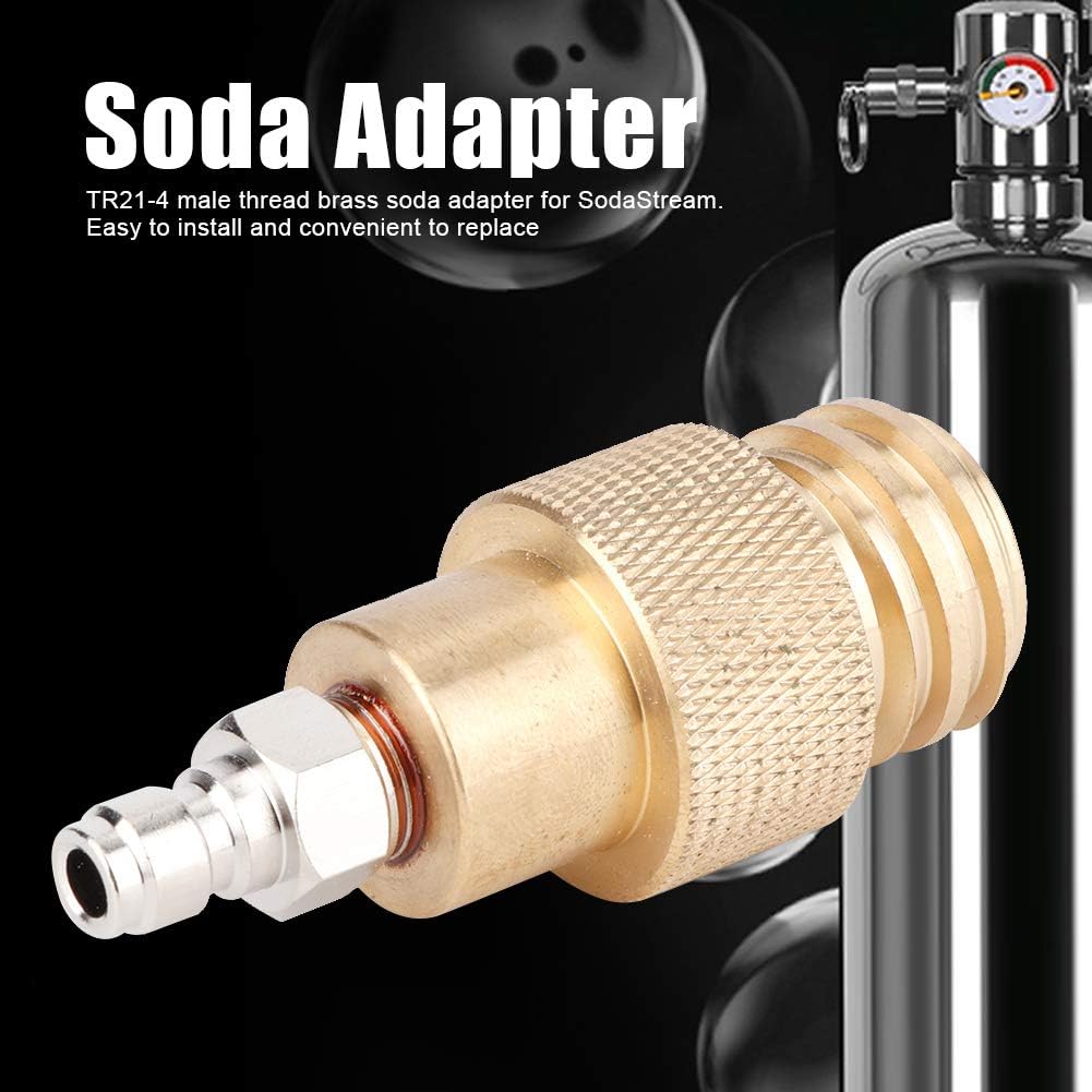 AYNEFY Adaptador de agua, TR21-4 Adaptador de latón de rosca macho Convertidor de botella de gas de agua Adaptador de cilindro de CO2 Piezas de