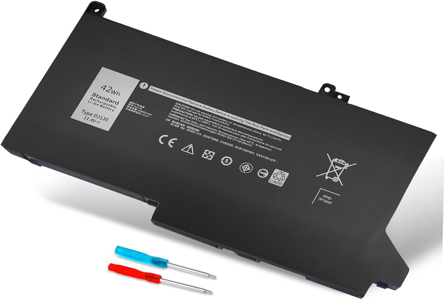 DMKAOLLK Batería DJ1J0 de 42 Wh para Dell Latitude 7280 7290 7380 7390 7480 7490 E7280 E7290 E7380 E7390 E7480 E7490 Series DJ1JO P28S P28S0 45 EU