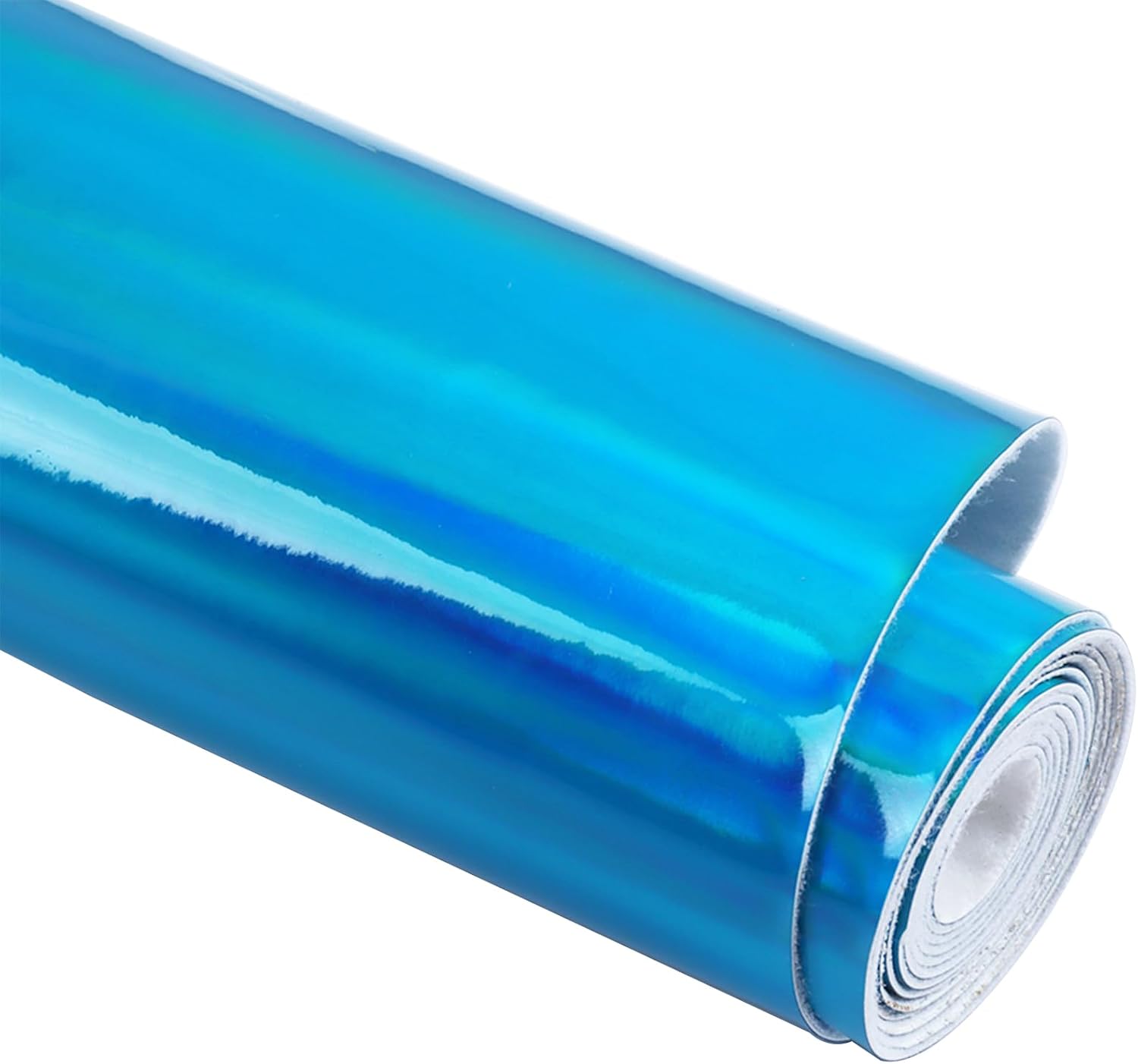 Tela de vinilo holográfica de 12 x 53 pulgadas (11.8 in x 53.1 in), color ilusorio, piel sintética, adecuada para lazos, aretes de cuero y otros