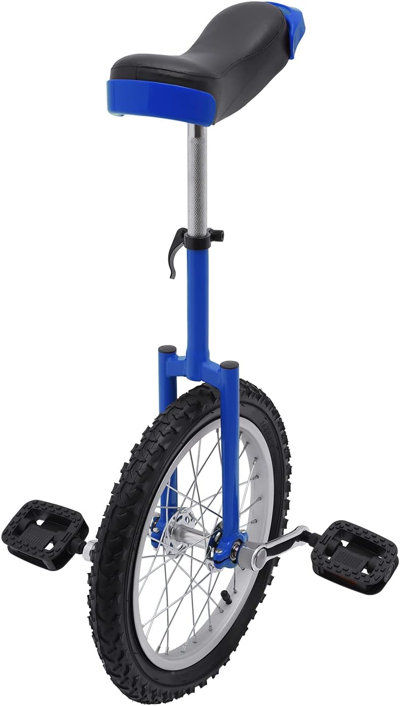 Monociclo de rueda de 16 pulgadas con borde de acero, monociclo de una rueda, asiento ajustable para adolescentes, adultos, deportes al aire libre,