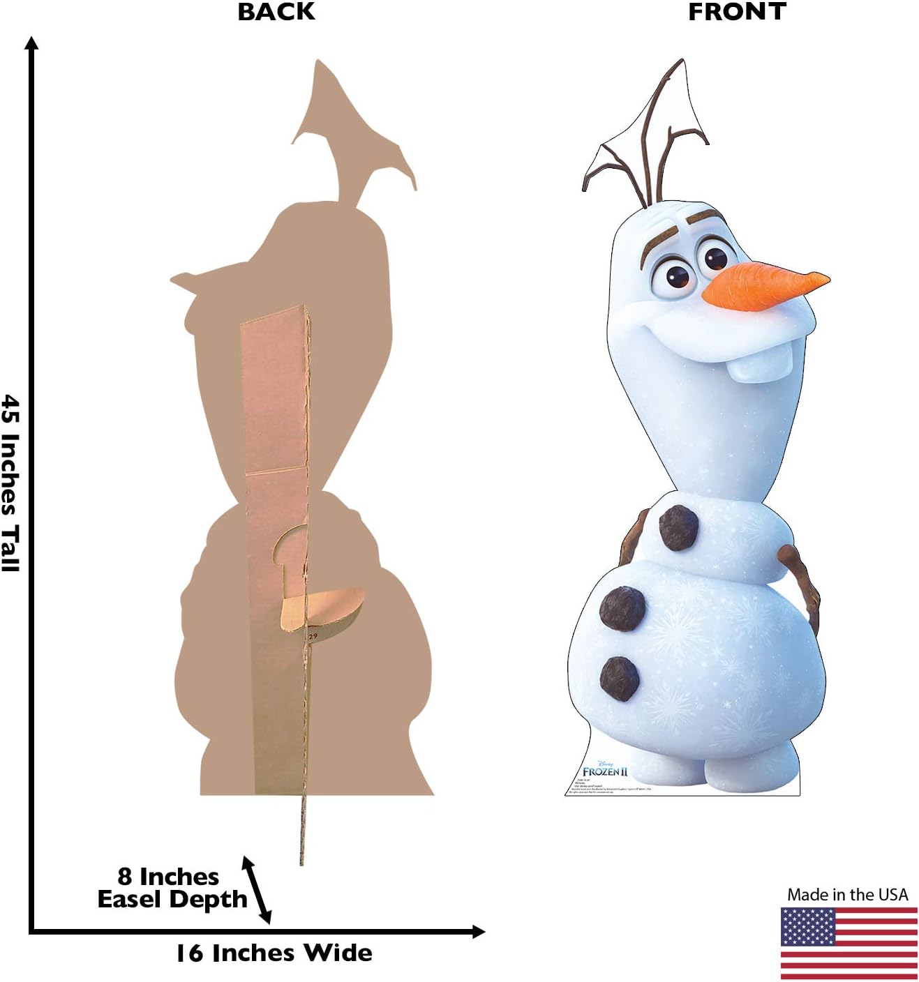 Cardboard People Olaf – Soporte de cartón de tamaño real, diseño de Frozen II de Disney (película de 2019)