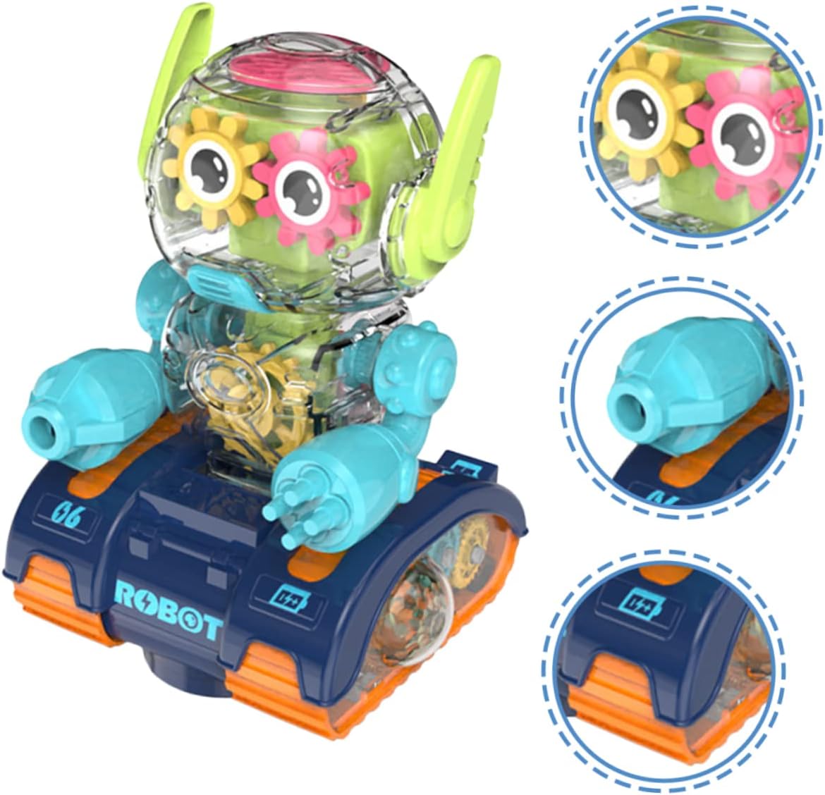 SAFIGLE 3 unids Gear Robot Kids Sports Toys Plastic Playes Boys Toys Race Cars Special Needs Juguetes para niños Juguetes de luz Robot Juguete Luz