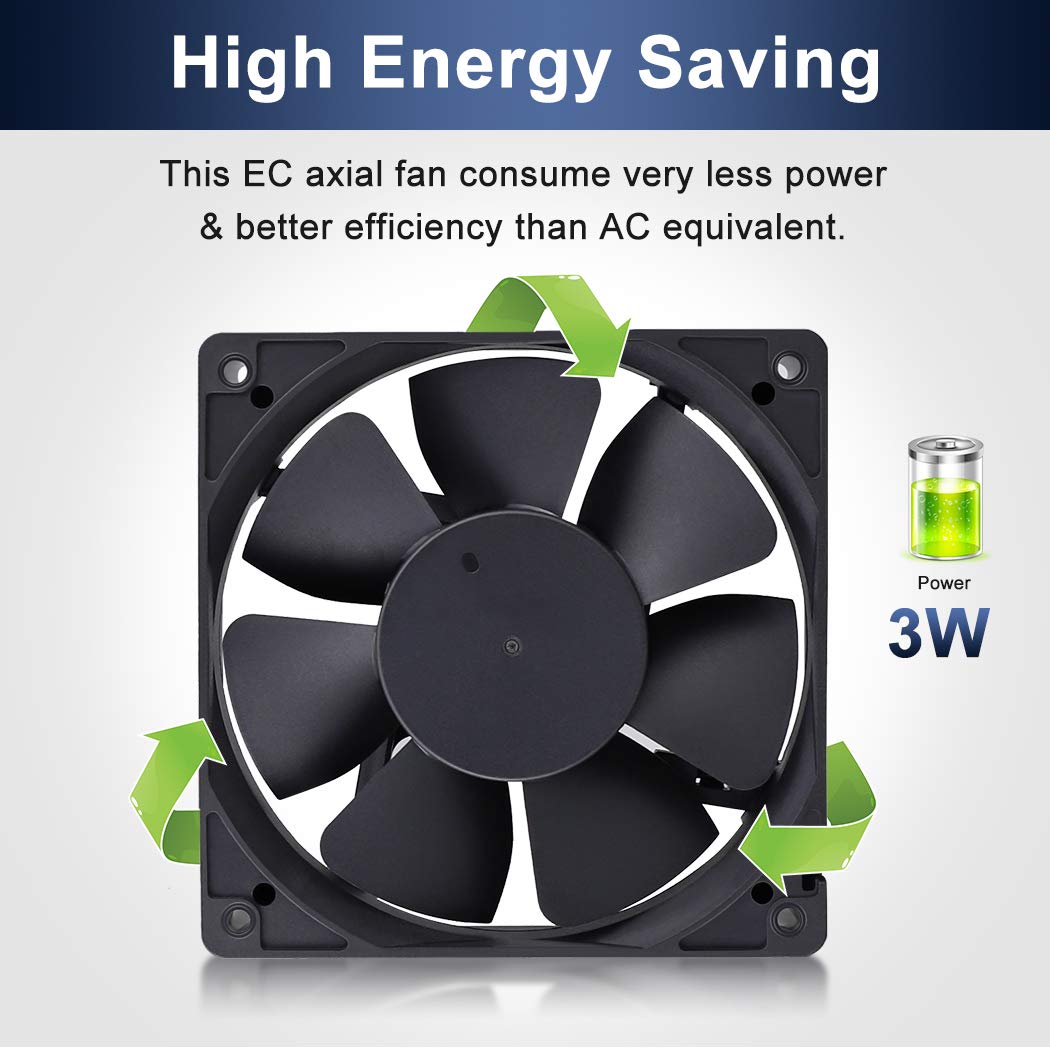 Wathai EC Ventilador de refrigeración sin escobillas 110 V 115 V 120 V 220 240 CA Ventilador 60mm 80mm 90mm 120mm