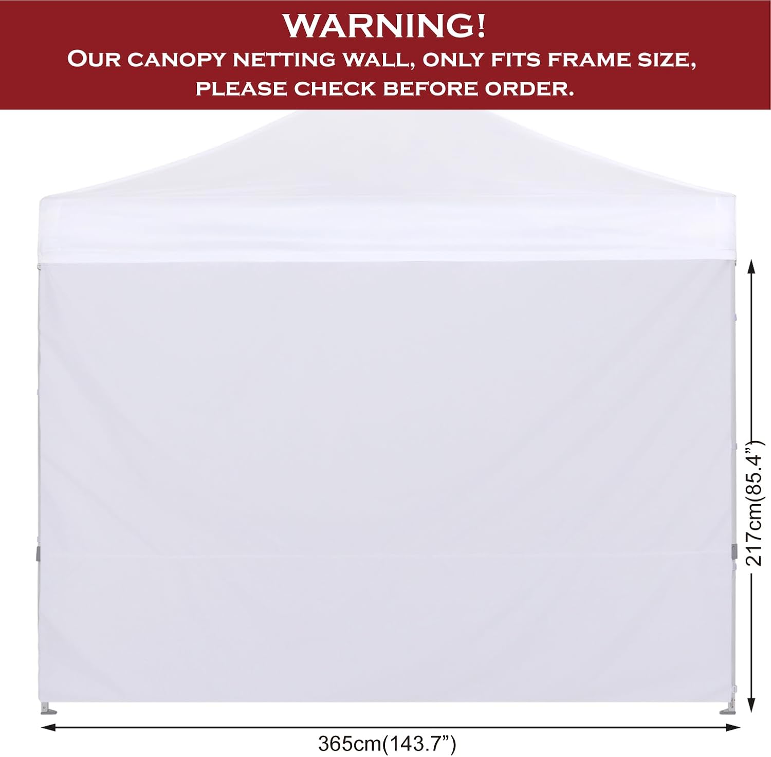COOSHADE SunWall para tienda de campaña desplegable de 12 x 12 pulgadas, paquete de 1 pared lateral solo (blanco)
