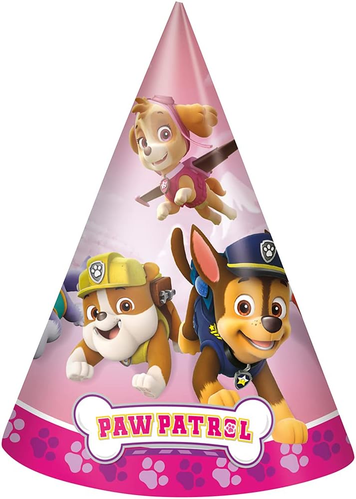 Ultimate Paw Patrol – Sombreros de papel para fiesta (8 unidades), diseño multicolor vibrante y resistente, perfectos para celebraciones de