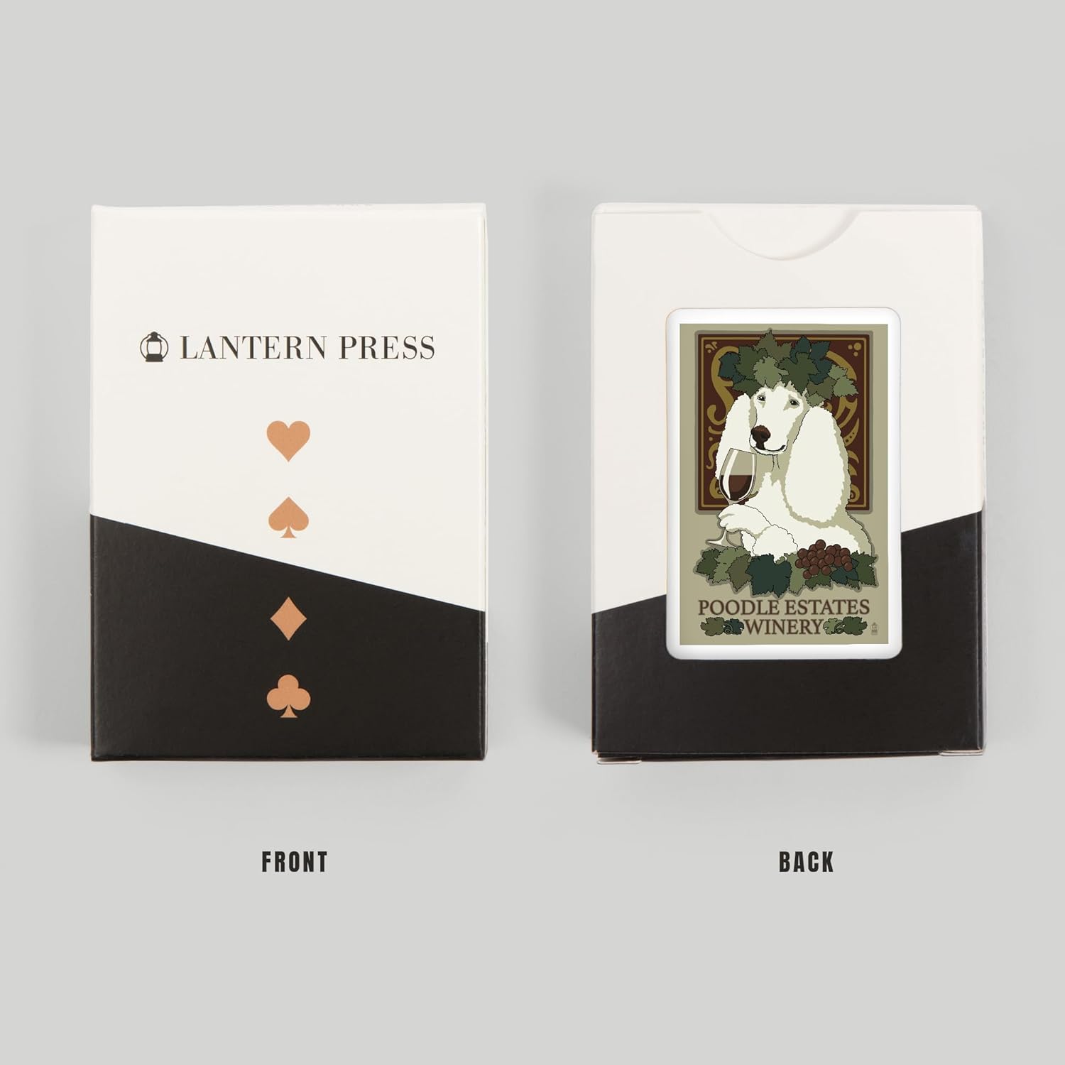 Lantern Press Caniche, anuncio retro de bodega (52 cartas de juego, baraja de cartas de tamaño póquer con comodines)