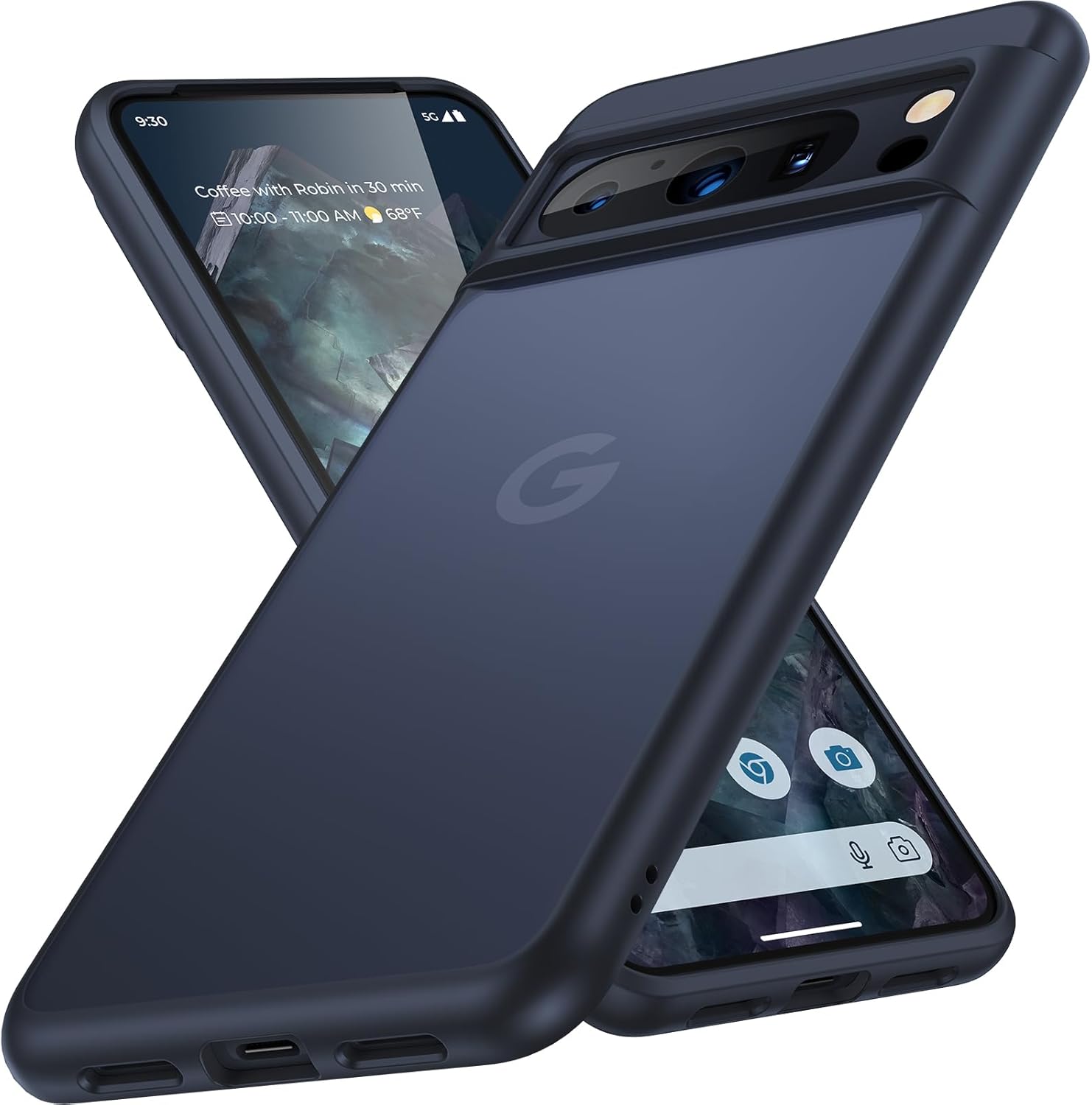Humixx Funda para Google Pixel 8 Pro prueba de caída de grado militar tacto sedoso definitivo a prueba de golpes, antihuellas, translúcida, mate,