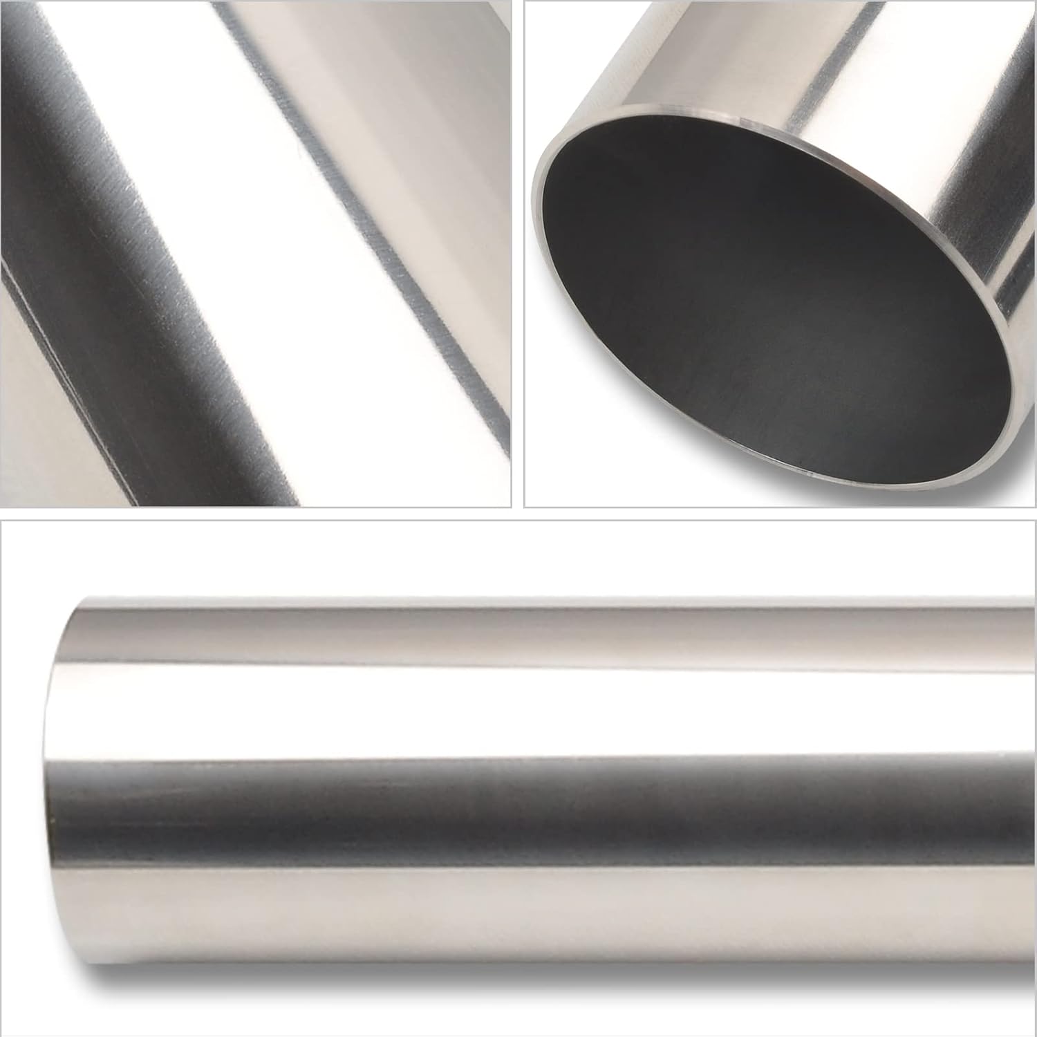 Tubo de escape recto de 40 pulgadas de largo, tubo recto de mandril de 4 pulgadas de diámetro exterior, acero inoxidable T304, ajuste universal, 1