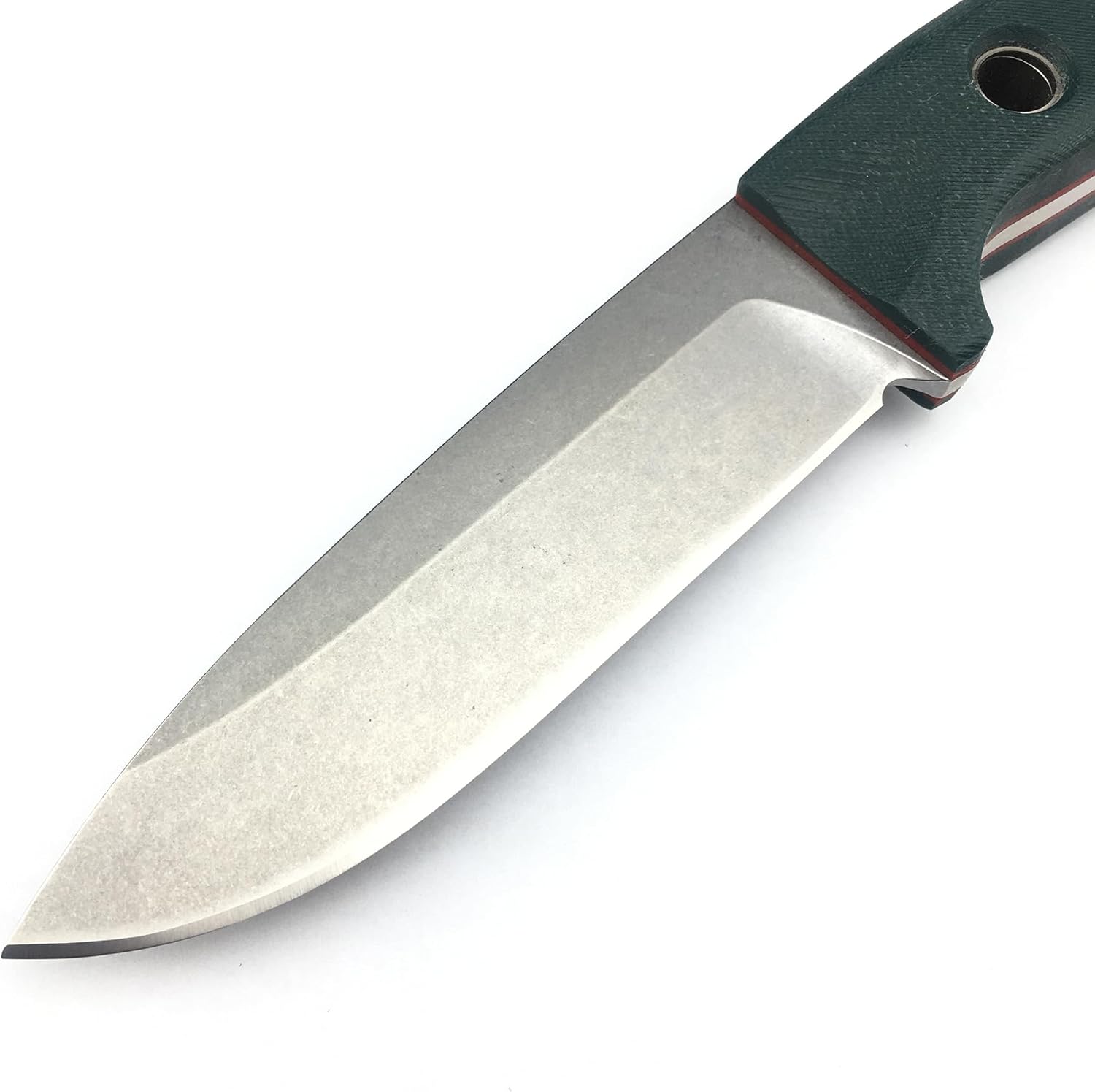 Buschcrafter 162 Cuchillo de hoja fija de 9.1 pulgadas con funda, cuchillo de caza al aire libre con hoja 7Cr17Mov de 3.9 pulgadas, mango verde G10,