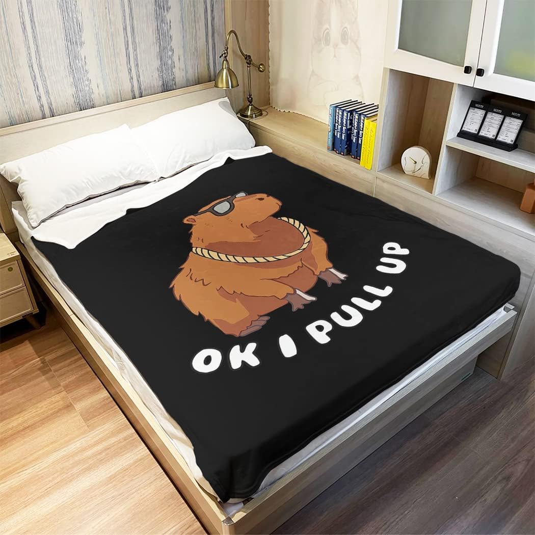 OK I – Manta Capybara de 50 x 60 pulgadas, suave y cálida, manta de forro polar Capybara, regalos para los amantes de Capybara