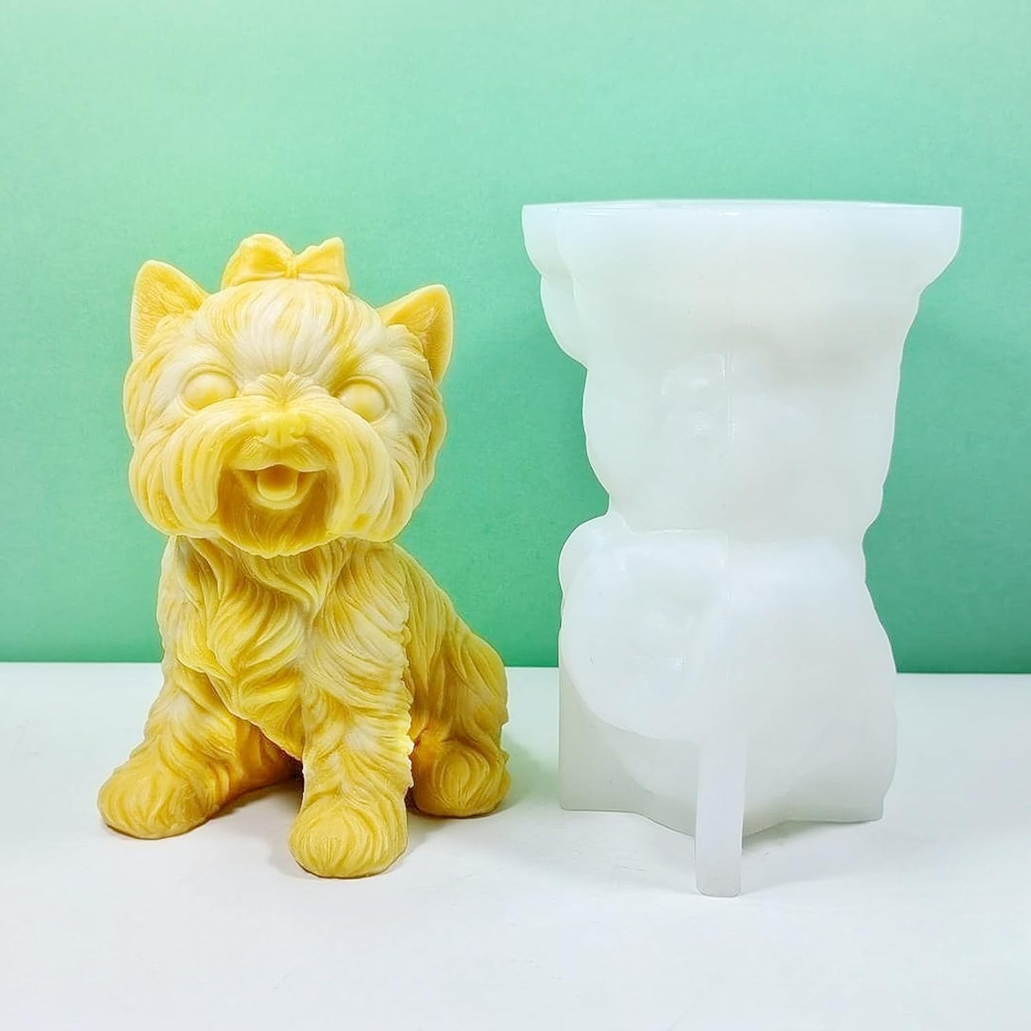 Molde epoxi hecho a mano para decoración de perro, molde de vela para decoración de bricolaje, fabricación de jabón, 3D, estéreo, para perros