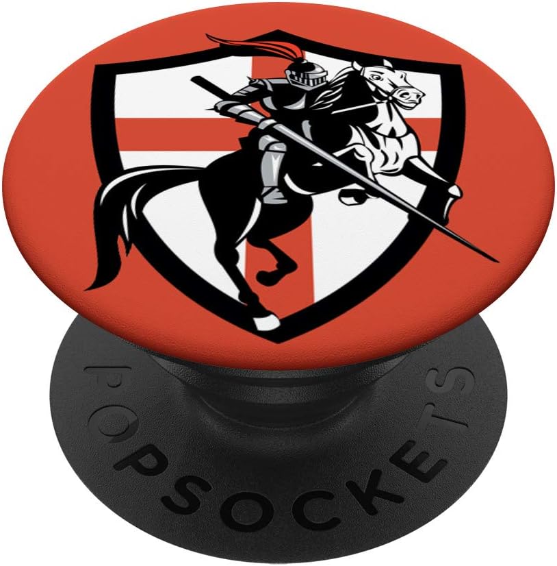 Bandera de Inglaterra de caballo medieval Knight Jousting  PopSockets Grip y soporte para teléfonos y tabletas