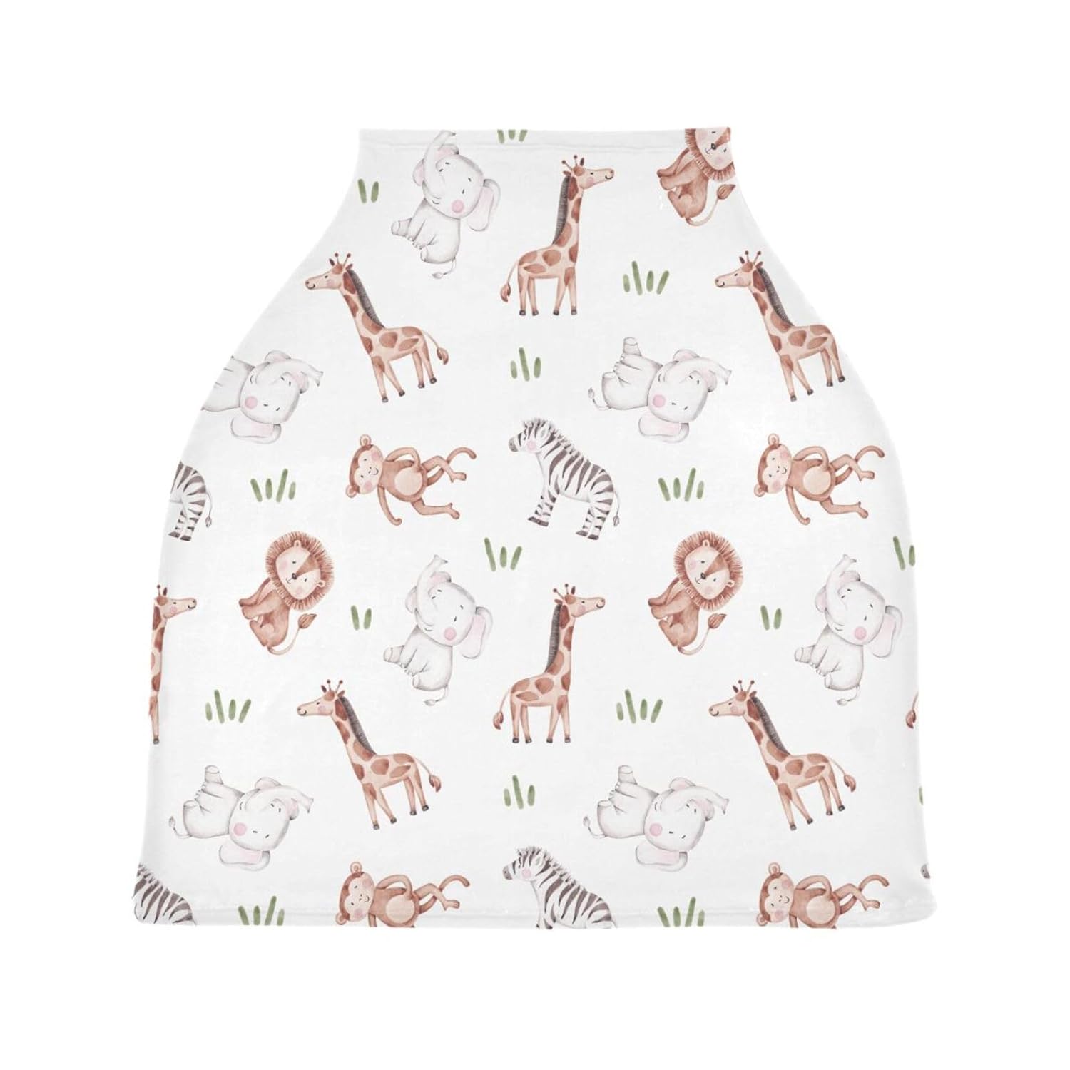 Fundas de asiento de automóvil para bebés, con bonitos animales de dibujos animados, toldo elástico para asiento de automóvil, transpirable, funda