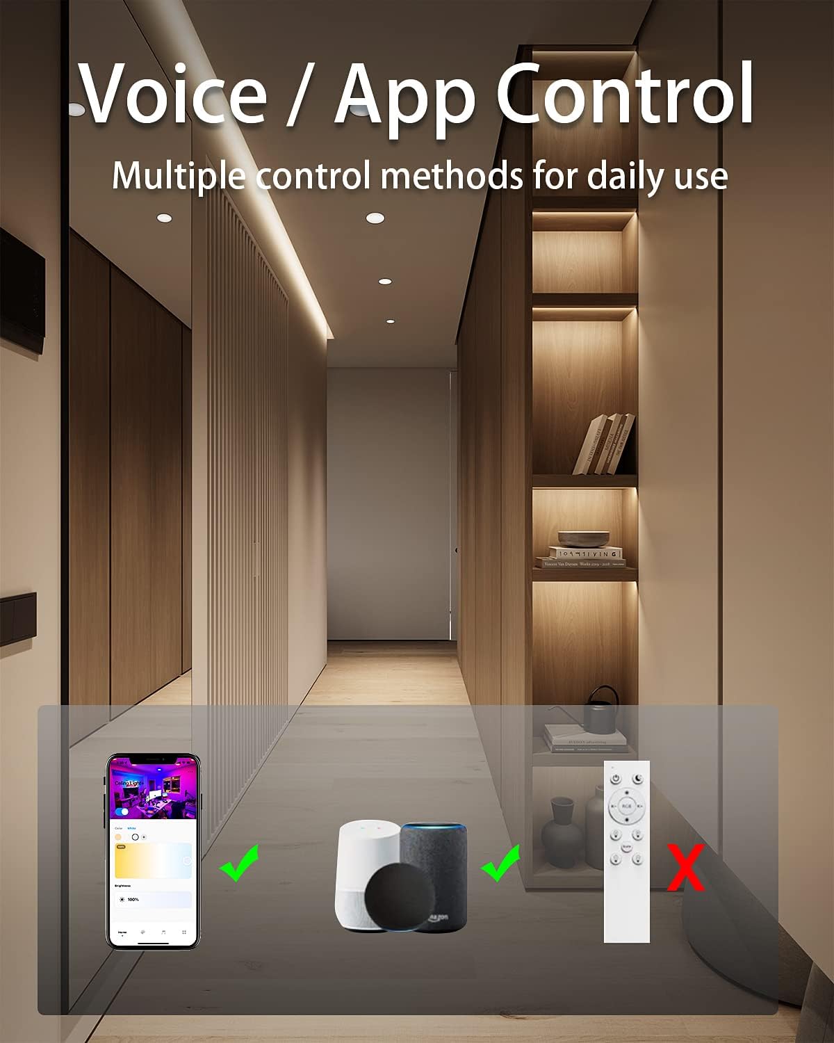 Kaqur – Iluminación empotrable inteligente WiFi de 6 pulgadas, 12 W, 1300 lm, RGBCW, LED inteligente con caja de conexiones, funciona con