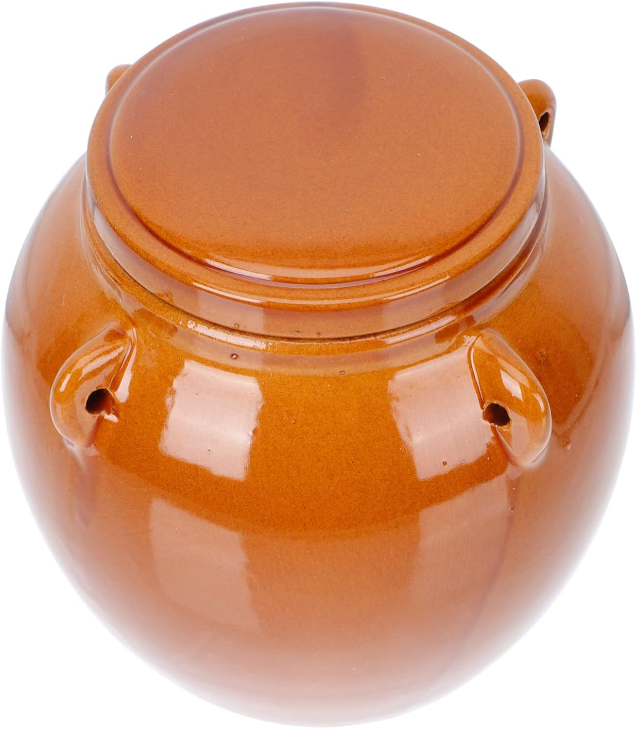 Vaguelly Contenedor de cereales de cerámica de 1 litro, recipiente de fermentación Kimchi con tapa hermética, tarro de vino para preparar, tarro de