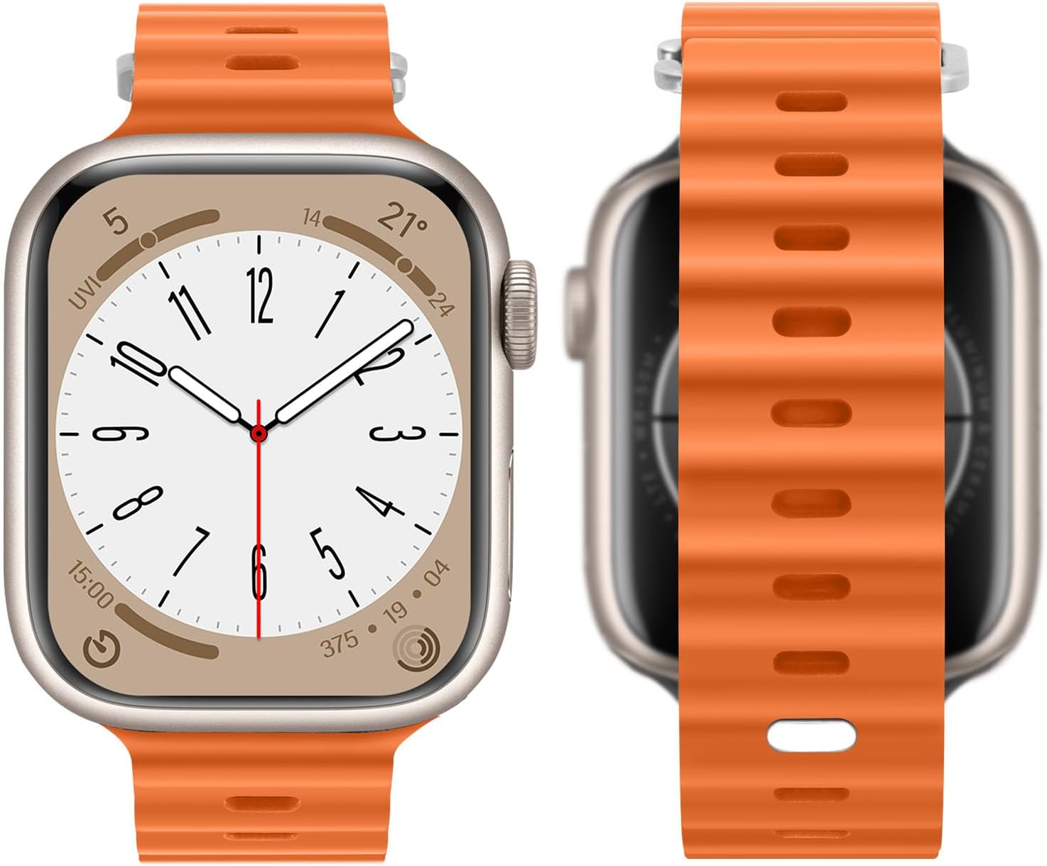 HITZEE Compatible con Apple Watch Band de 1.614, 1.575, 1.496 pulgadas, correas de silicona de bucle suave con hebilla diseñadas para Apple Watch