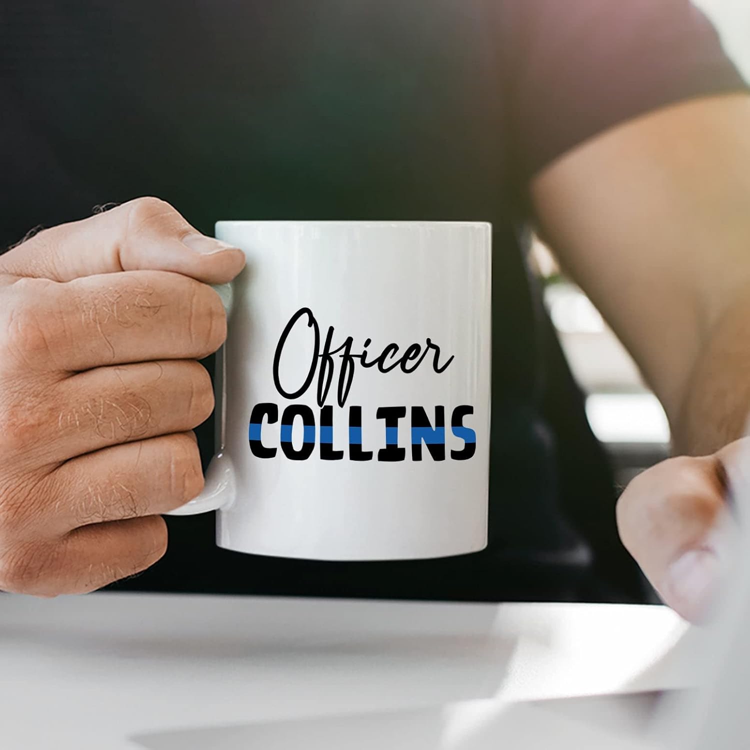 Taza de café de oficial de policía, taza personalizada para oficial de policía, regalo de agradecimiento para hombres y mujeres, taza de café de