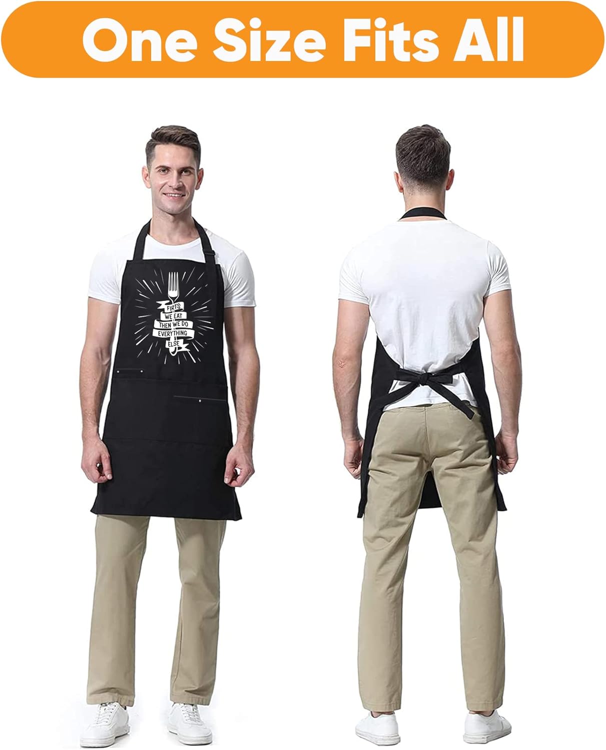 Delantales divertidos para hombres con 4 bolsillos espaciosos – Regalos perfectos para hombres – Delantales de cocina a la parrilla, barbacoa chef