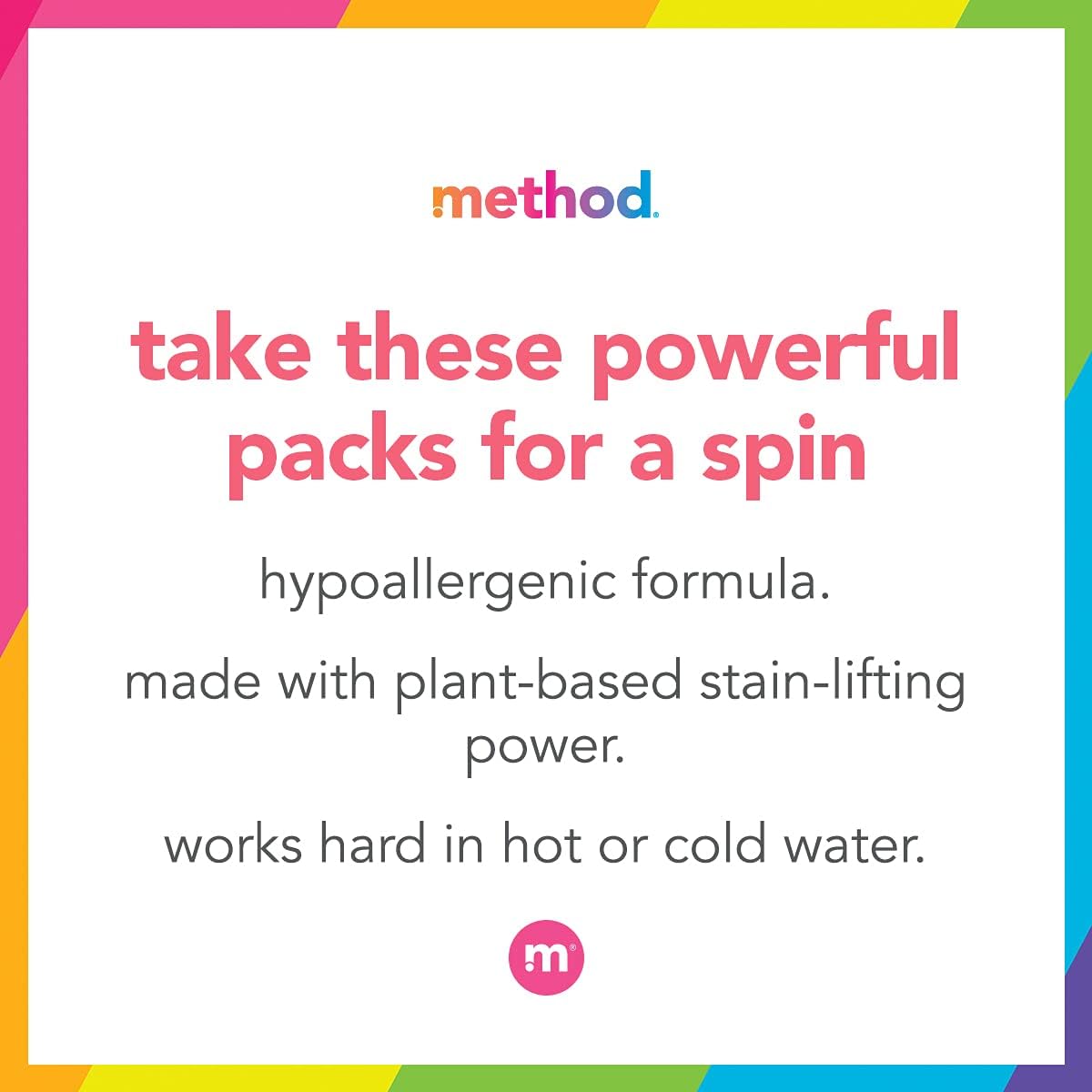 Method Paquetes de detergente para lavandería aroma de jengibre y mango solución quitamanchas a base de plantas que funciona en agua fría y caliente