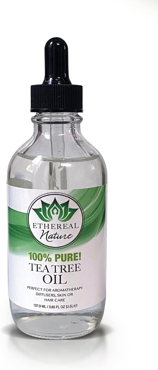 Ethereal Nature Aceite de árbol de té, perfecto para difusores de aromaterapia, cuidado de la piel o el cabello, belleza DIY, 4 onzas líquidas