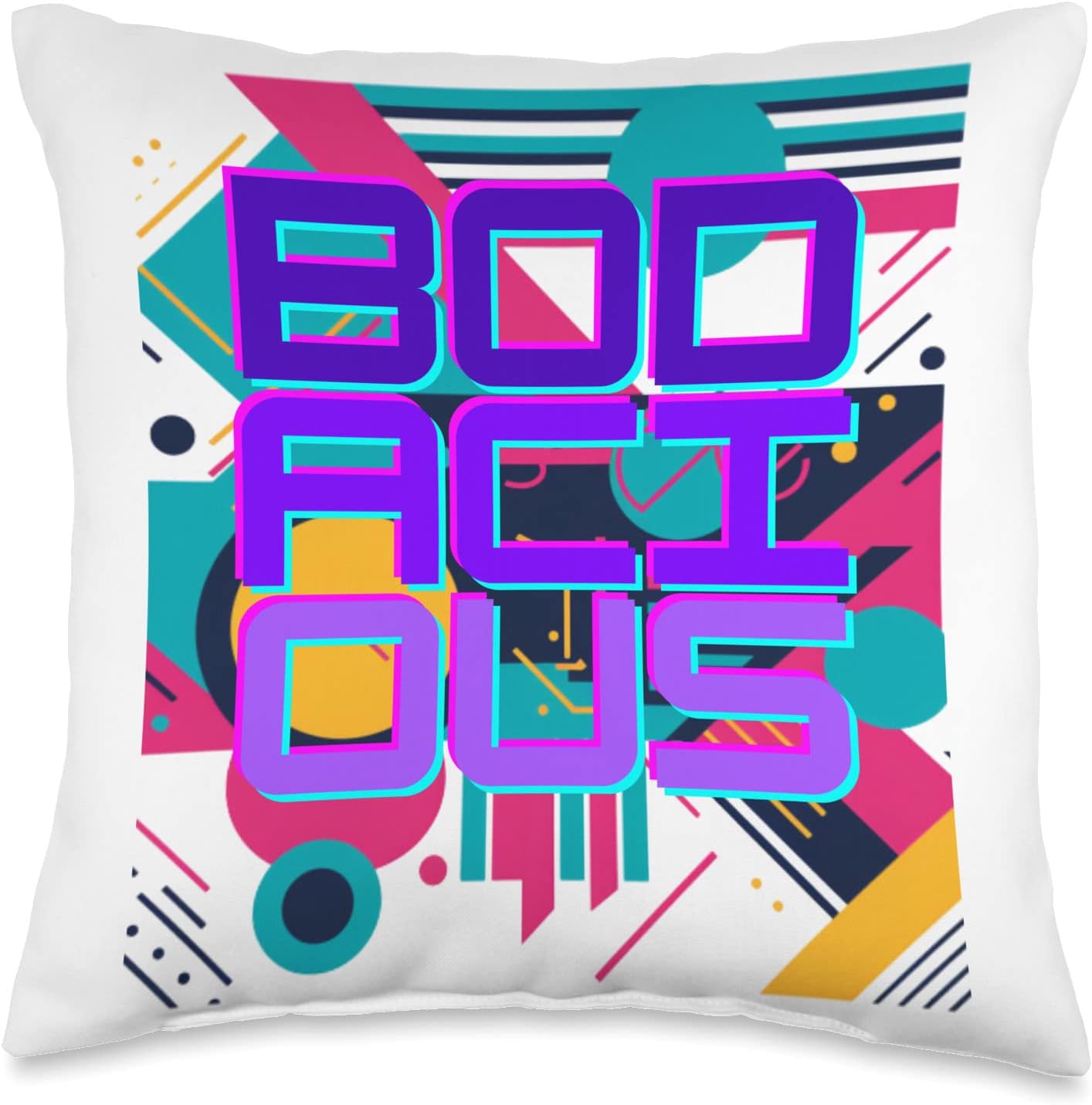 Bodacious on Colorful Abstract Design Throw Pillow, 16×16, Multicolor