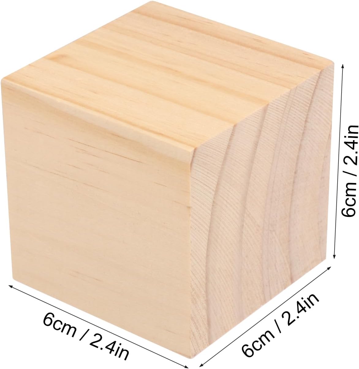 Paquete de 20 bloques de madera para manualidades, cubos de madera de pino de 2.36 pulgadas, cubos de madera de 2.4 x 2.4 x 2.4 in para pintura,