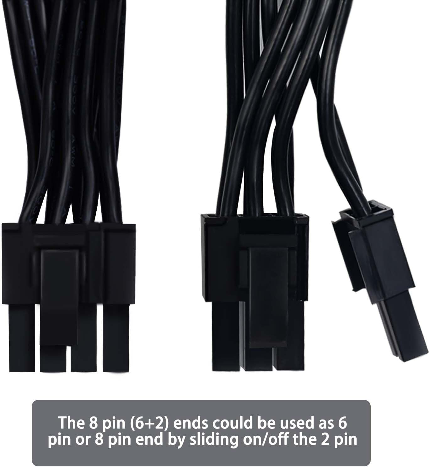 COMeap Cable PCIe para Corsair, ATX CPU 8 pines macho a doble PCIe 8 pines (6+2) macho cable de alimentación para Corsair Thermaltake ARESGAME