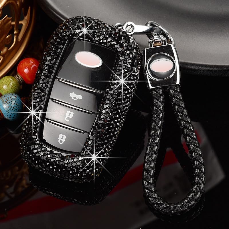 Diamante brillante de las mujeres de la moda para la cubierta de la llave del coche Toyota Prius Camry Corolla C-HR RAV4 Land Cruiser Prado