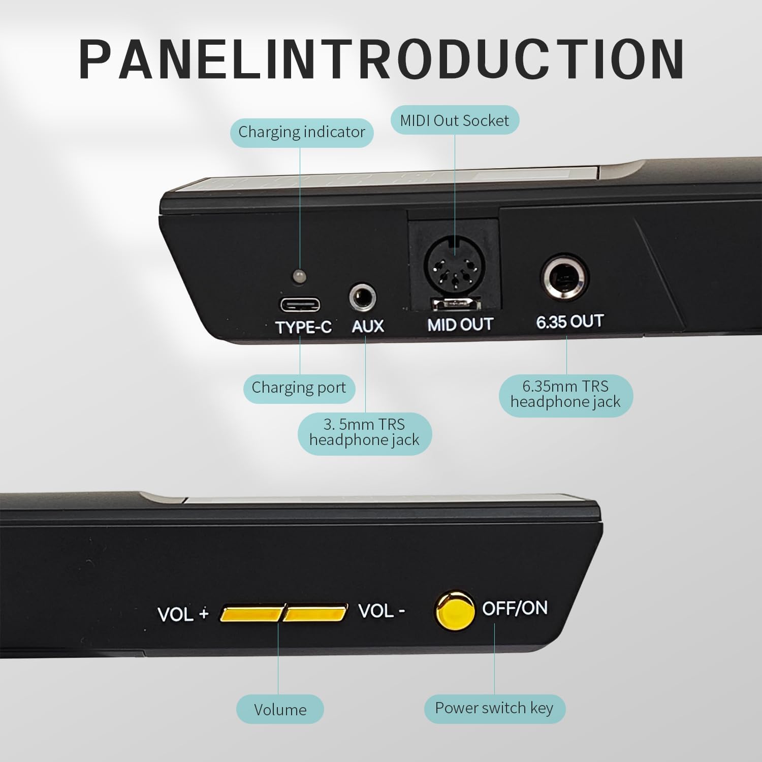 INGPARTNER i9 – Sintetizador de instrumentos de viento digital inalámbrico, instrumento de viento electrónicoEWI con 2 boquillas, 2 digitaciones, 99