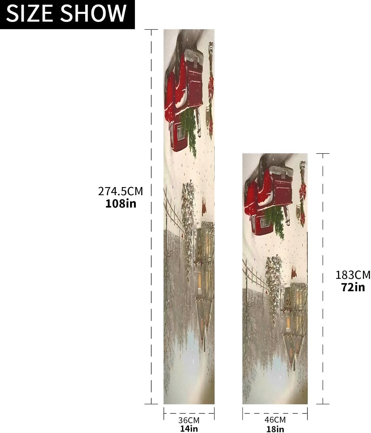 Christmas Rustic Red Truck Table Runner Fall Decor for Dining Table Decor Christmas Table Runner 72 Inches Long