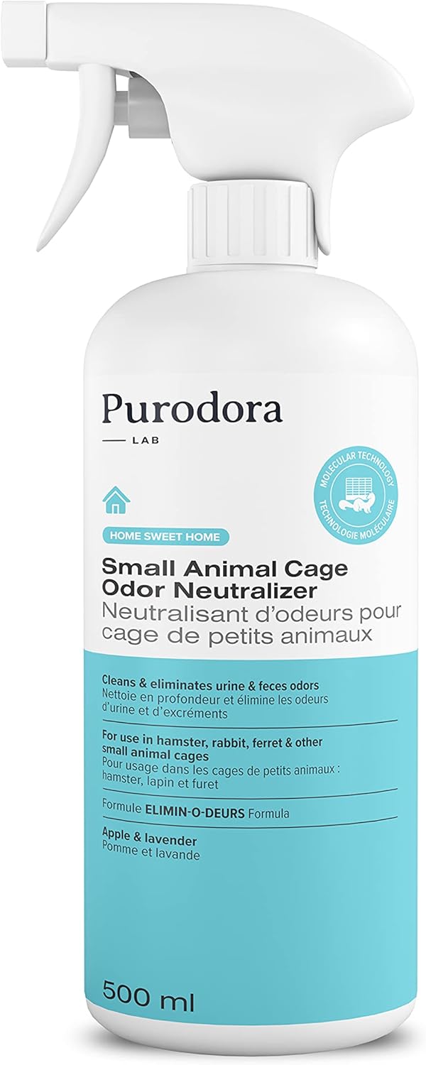 Neutralizador de olores de jaula de animales pequeños, limpia y elimina los olores de orina y heces, para uso en jaulas de hámster, conejo, hurón y