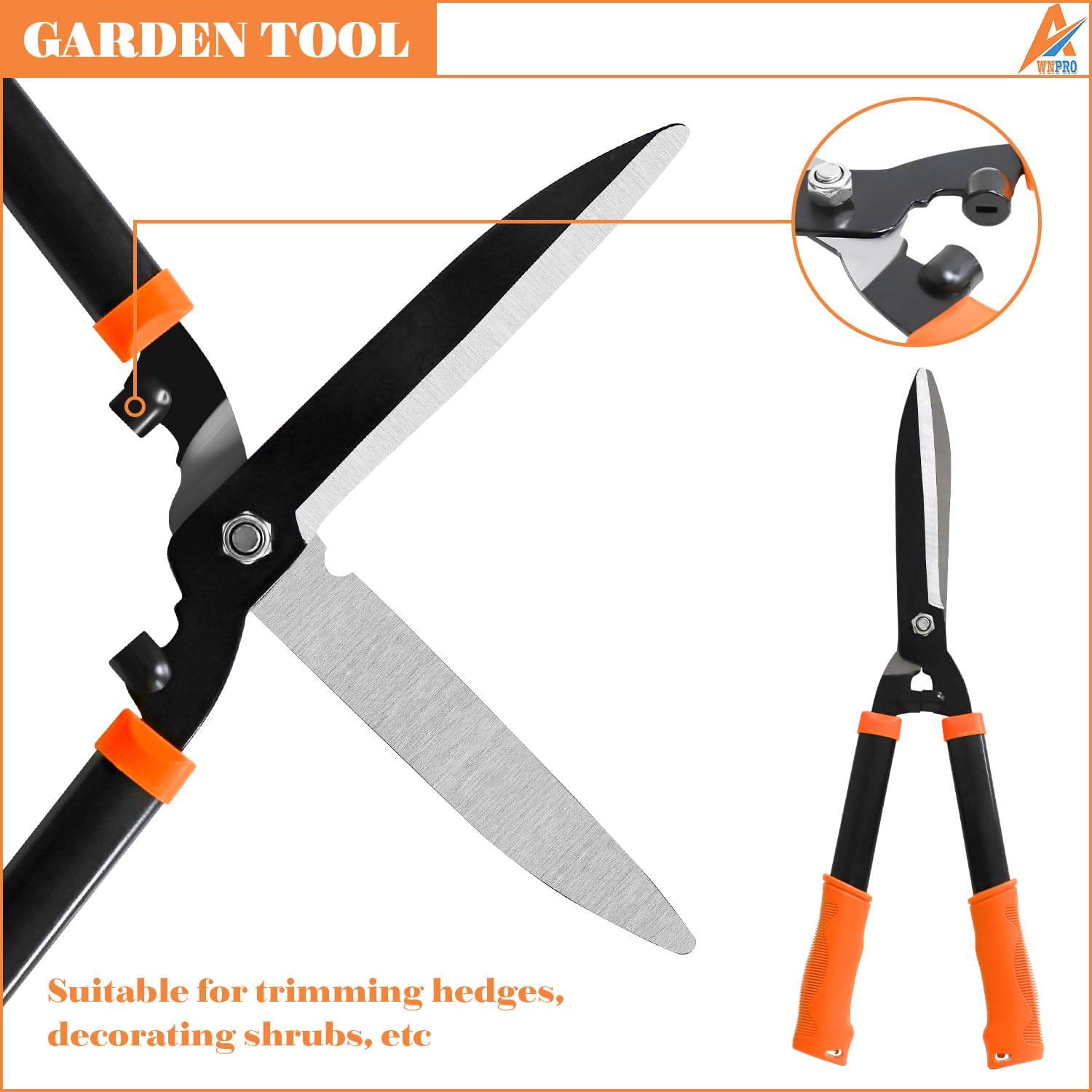 Awnpro Machete, tijeras de seto y tijeras de árbol, juego de 3 tijeras de jardín resistentes con tijeras de árbol de acción compuesta, corta ramas