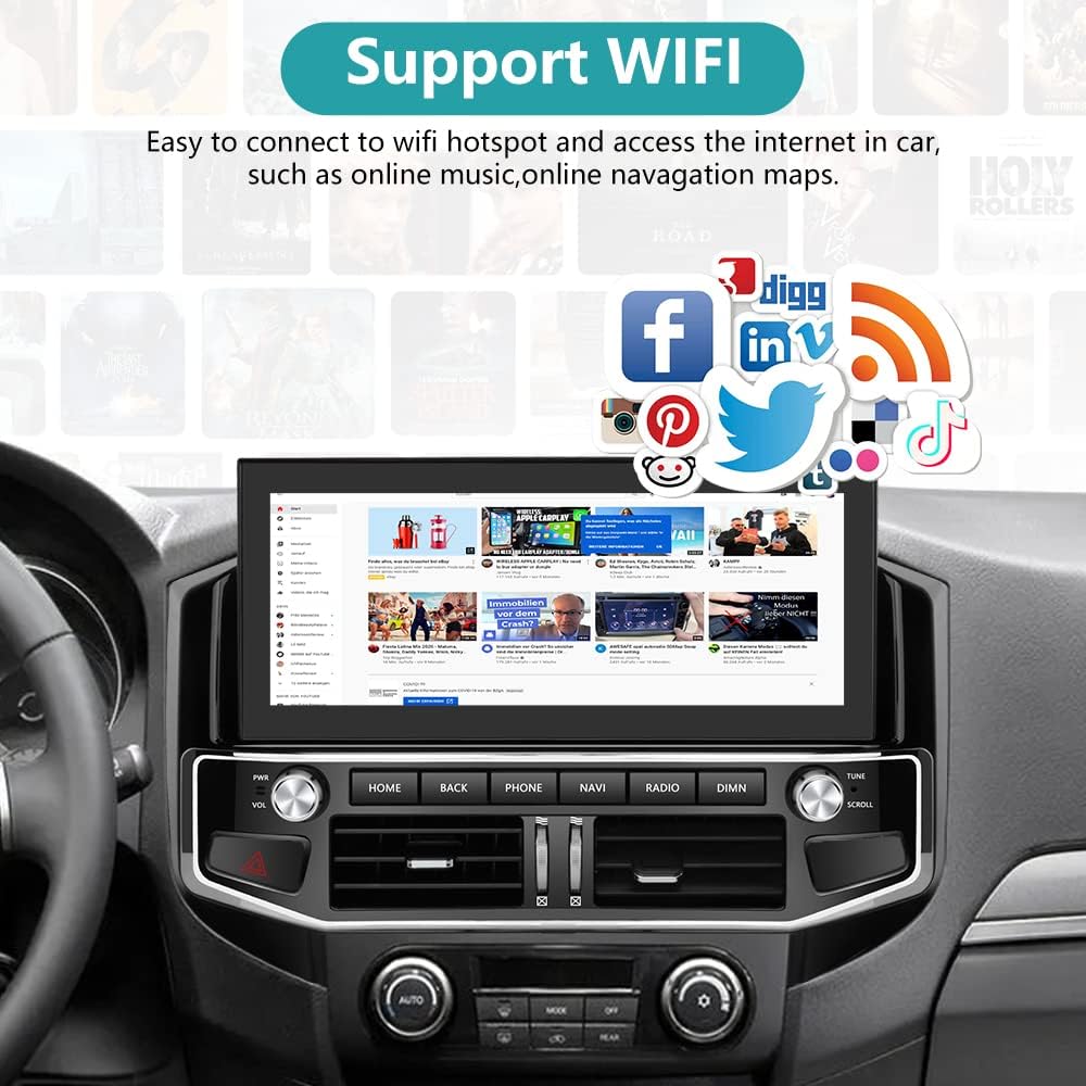 Android 11 4 GB+64 GB Radio de coche compatible con Mitsubishi Pajero 2007-2020, pantalla táctil de 12.3 pulgadas con Carplay inalámbrico Android