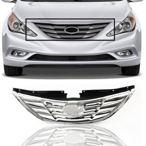 Rejilla superior delantera JX-7288-CM Reemplazo para Hyundai Sonata 2011-2013, cromo Rejilla superior delantera JX-7288-CM Reemplazo para Hyundai Sonata 2011-2013, cromo