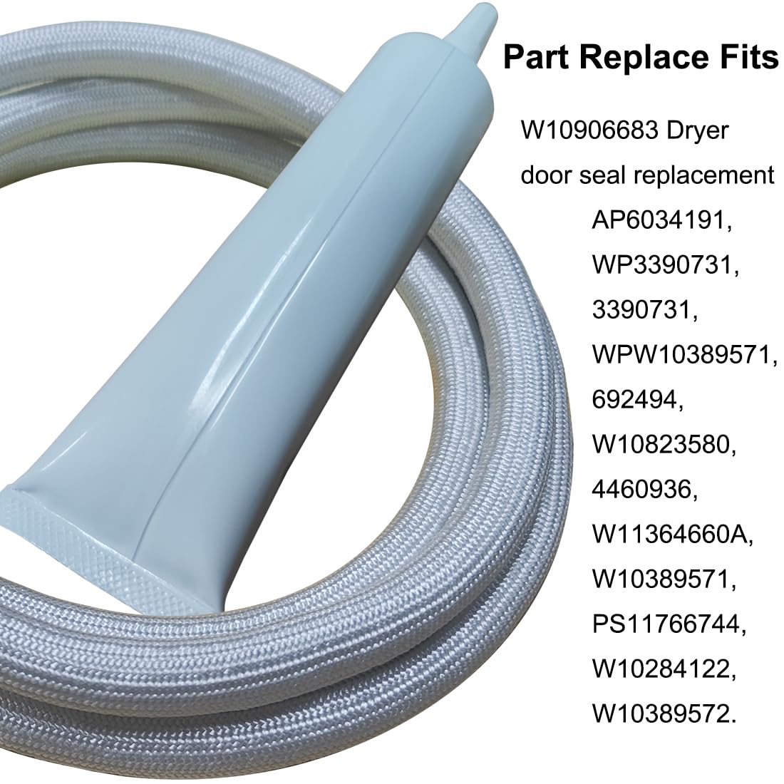 Sello de puerta de secadora mejorado # W10906683  Reemplazo W10823580, AP6034191, WP3390731, WPW10389571, W10389571 compatible con secadores Maytag,