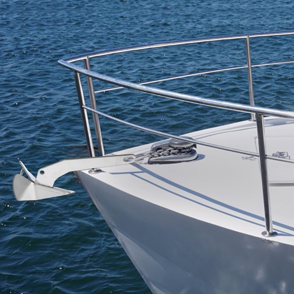 Ancla triangular para barco de 11 libras, ancla estilo Delta de acero inoxidable 316, ancla triangular estilo ala resistente