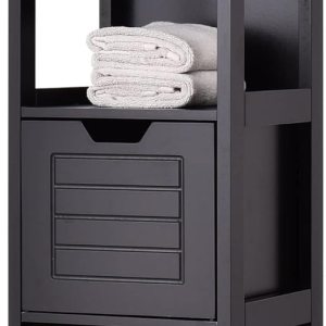 GLACER Armario de suelo de baño, armario de almacenamiento lateral de madera con dos cajones extraíbles para almacenamiento flexible, adecuado para GLACER Armario de suelo de baño, armario de almacenamiento lateral de madera con dos cajones extraíbles para almacenamiento flexible, adecuado para