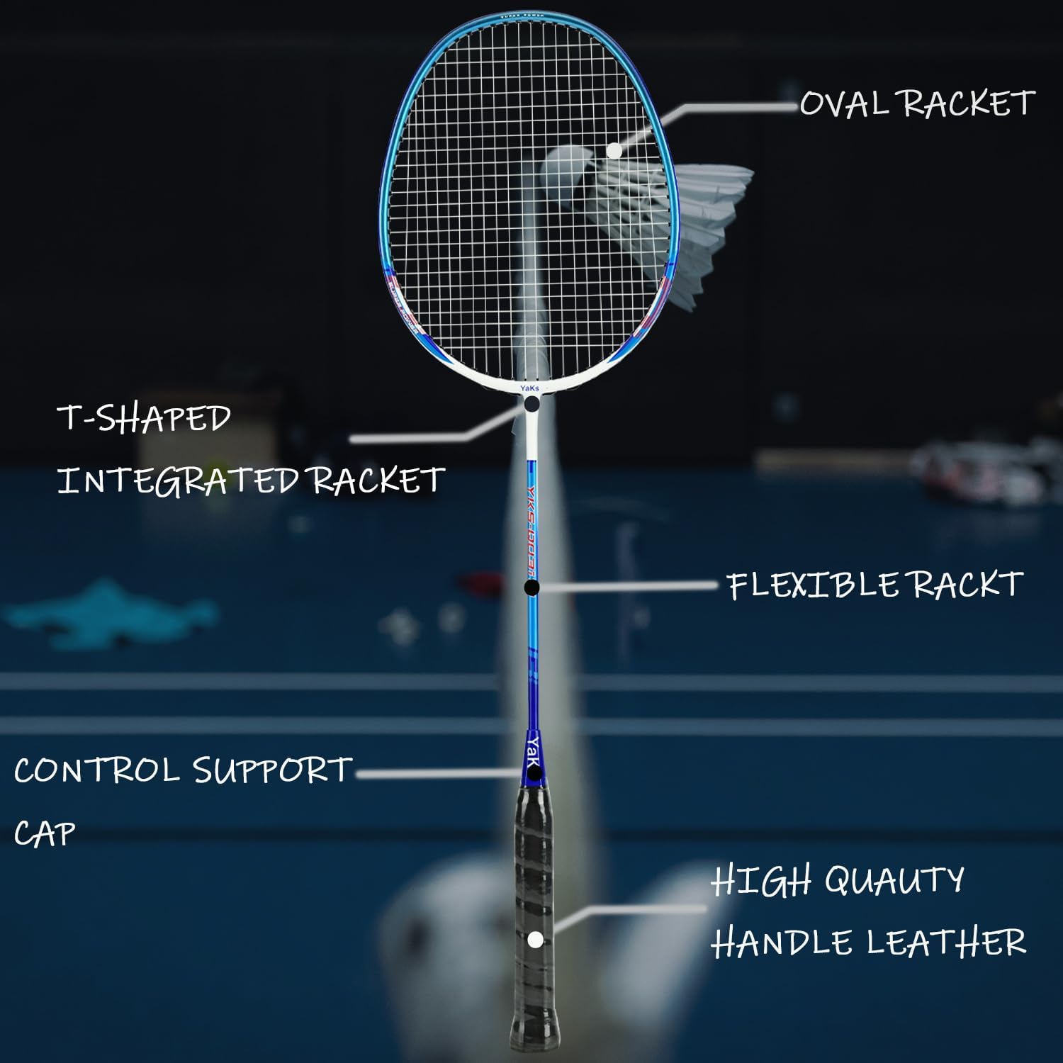 YAKS Juego de raquetas de bádminton de entrenamiento de estudiantes adultos de alta elasticidad profesional de carbono 3U, 2 uds. Tipo duradero