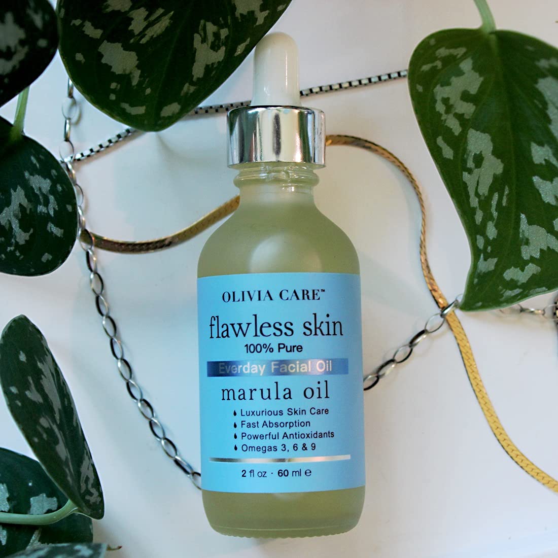 Olivia Care Marula Everyday Flawless Aceite facial esencial 100% natural. Nutritivo, regordete, revive, hidratante, calmante y calmante. Estabiliza