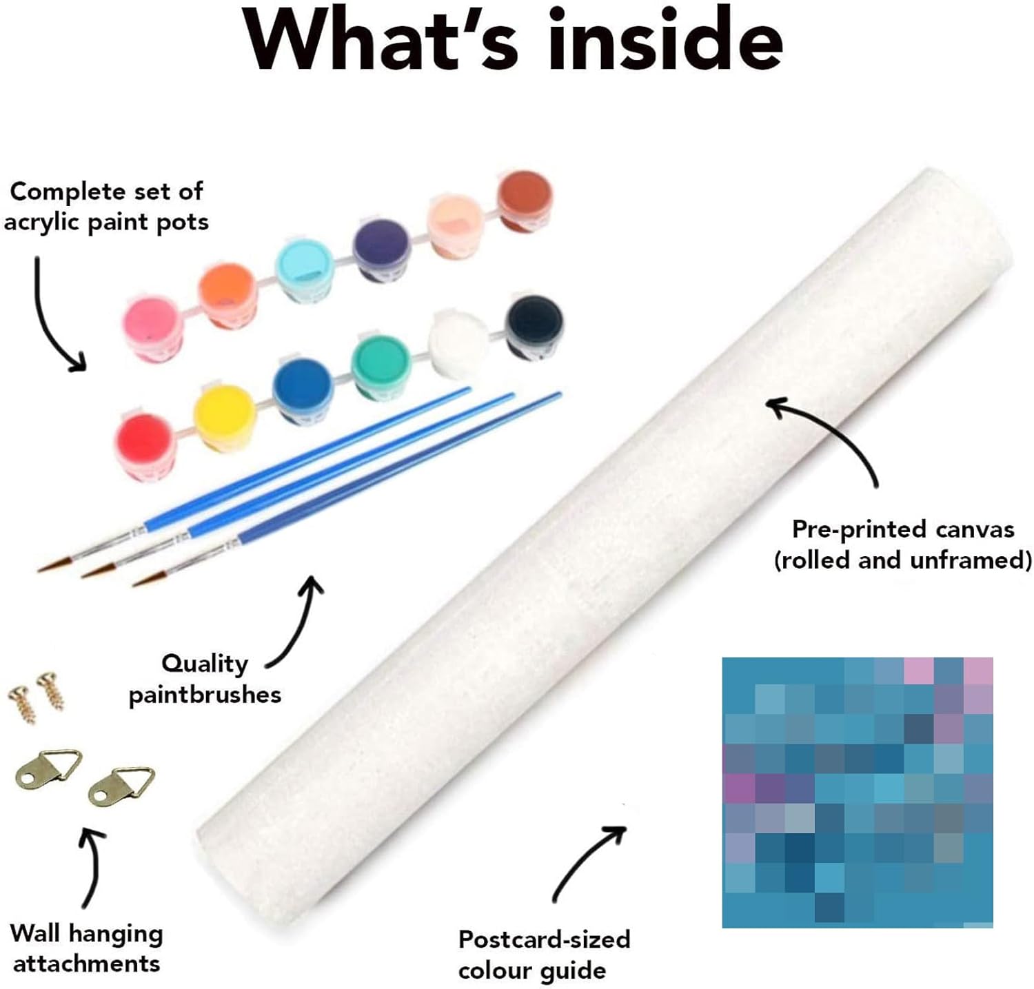 6 paquetes de pintura abstracta por números para adultos, kit de pintura acrílica fácil de paisaje por números para adultos principiantes, kits de
