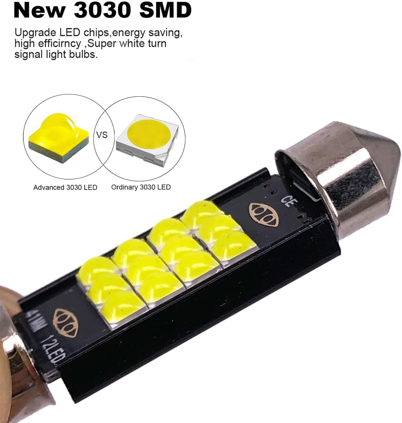 SOCAL-LED – Bombilla LED de 0.157 x 1.220 in de Canbus Super Bright 3030 Chipset para interior de coche, luz de cúpula DE3175, luz de mapa, morado