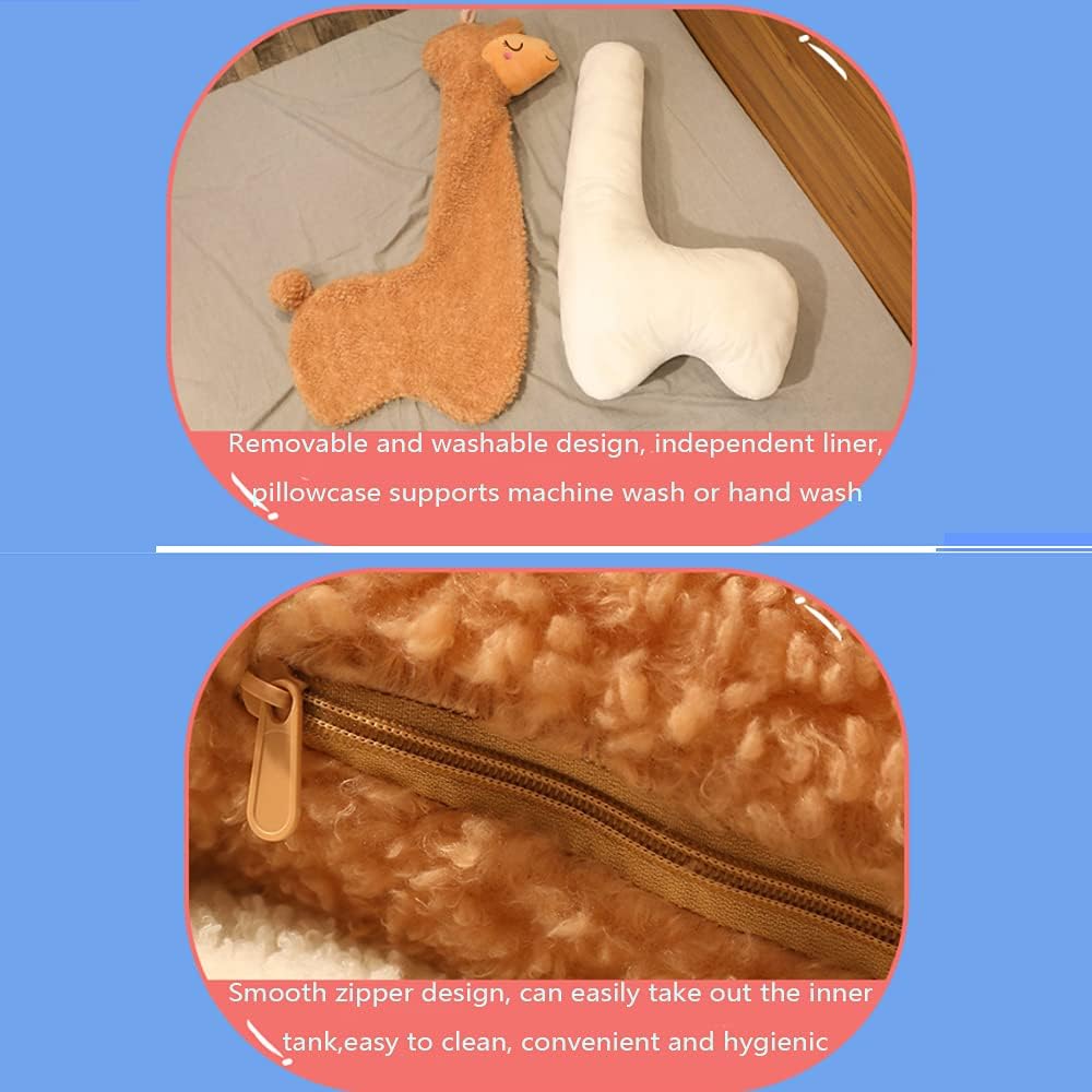 Almohada de cuerpo de llama, almohada gigante de felpa de alpaca de cuerpo largo, almohada larga de alpaca esponjosa, almohada larga de alpaca,