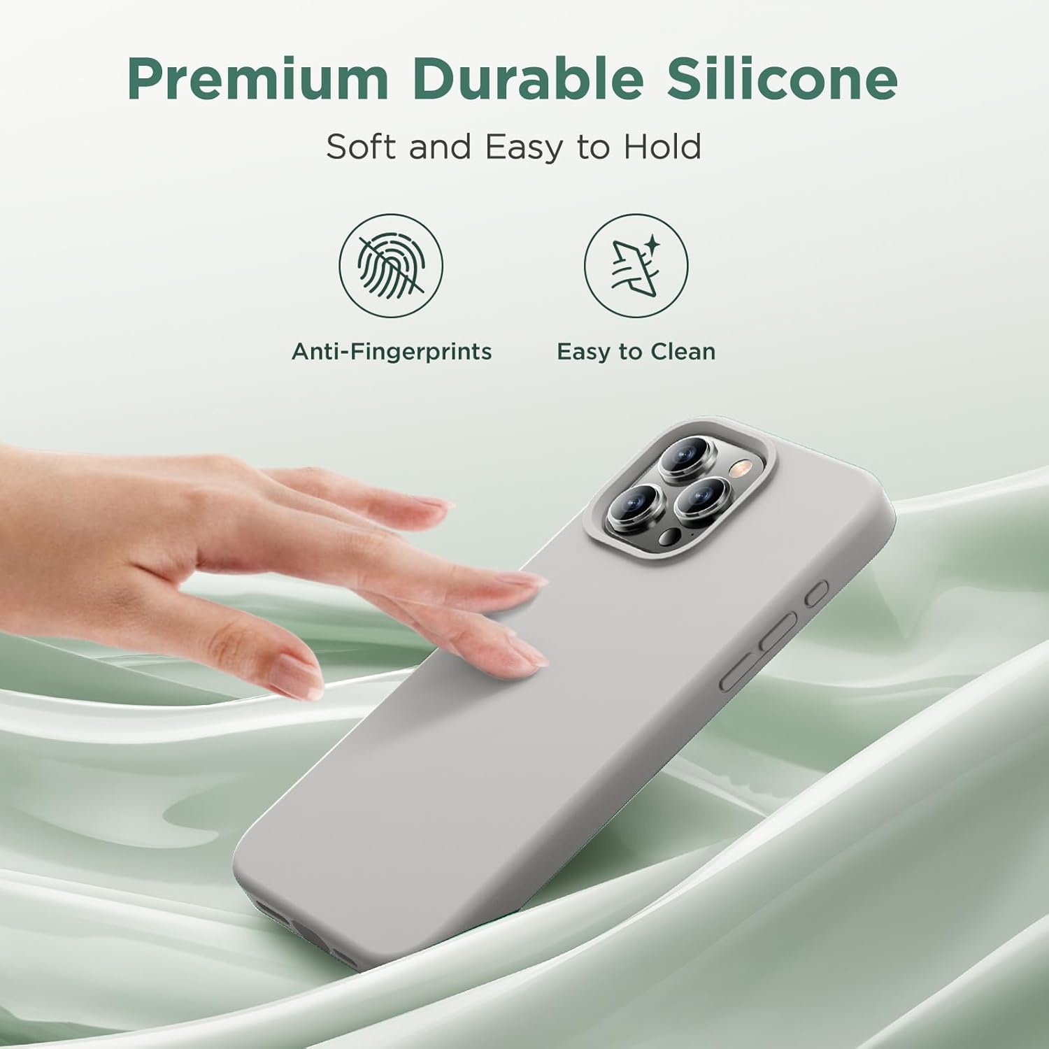 Cordking Funda diseñada para iPhone 15 Pro Max, funda de silicona ultra delgada a prueba de golpes para iPhone 15 ProMax con forro de microfibra