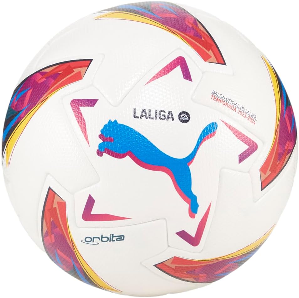 La Liga 1 FIFA Quality Pro Match Ball – Pelota oficial utilizada en español Top Flight, juego robusto y aerodinámico, diseño clásico de PUMA (blanco